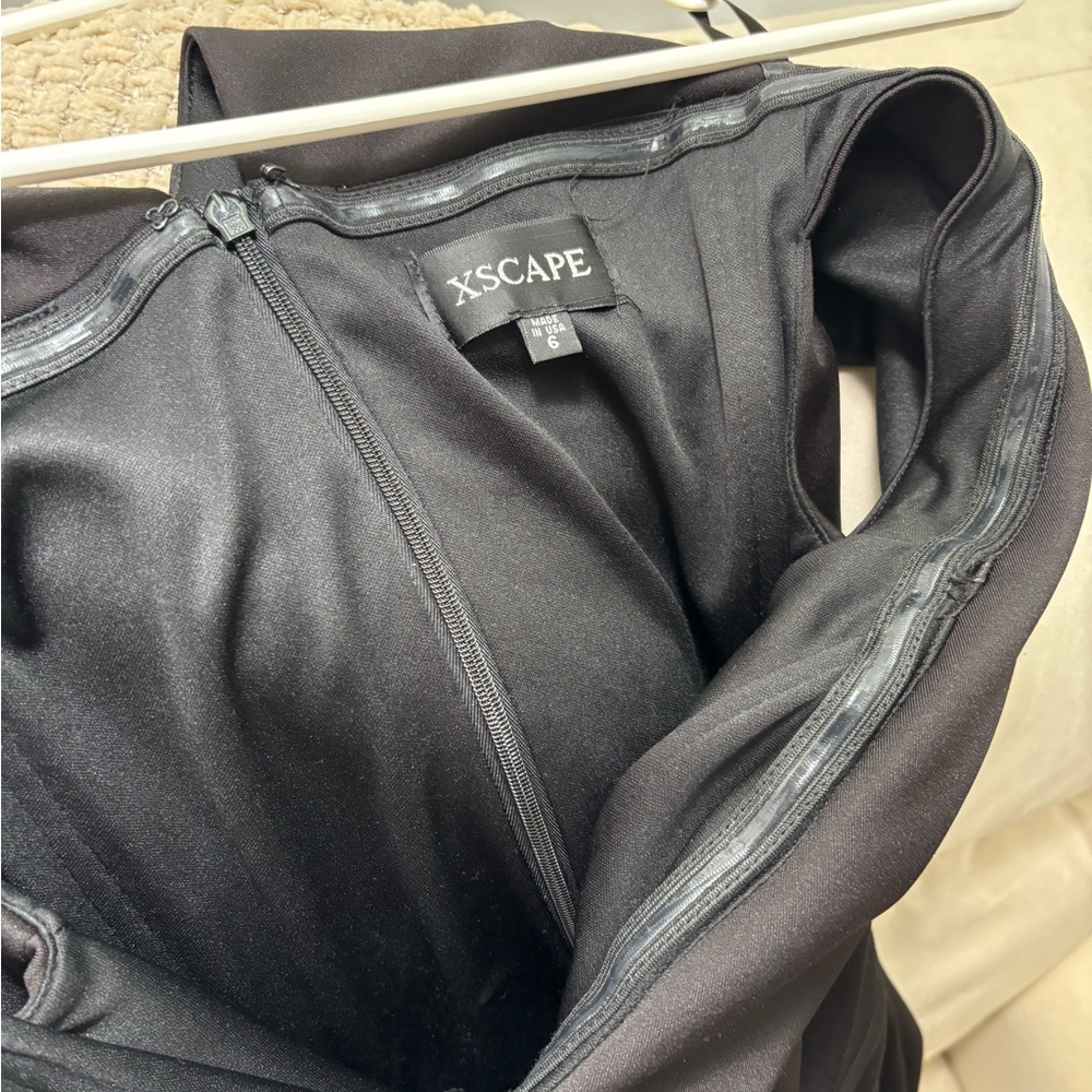 Xscape Black One-Shoulder Ruffle Gown - Picture 3 of 3